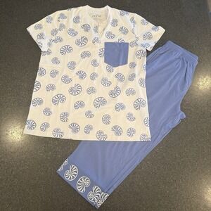 M.Mac Vermont Country Store Purple Pants Top Seashell Set Small